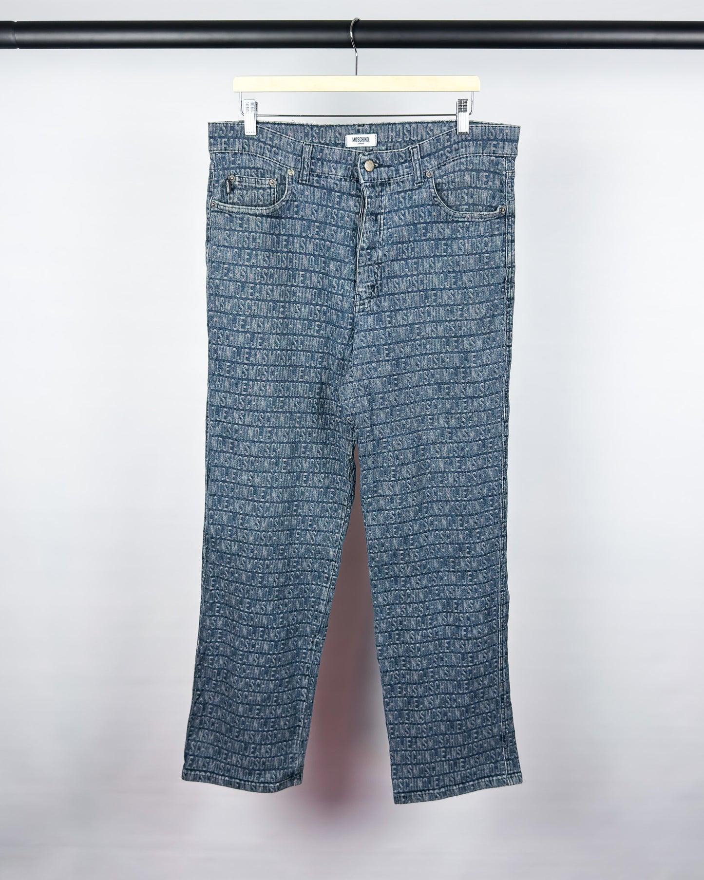 Moschino Jeans Spellout Jacquard Jeans - Size: 34" - Early 2000s - Vintage