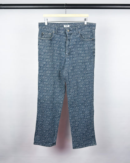 Moschino Jeans Spellout Jacquard Jeans - Size: 34" - Early 2000s - Vintage