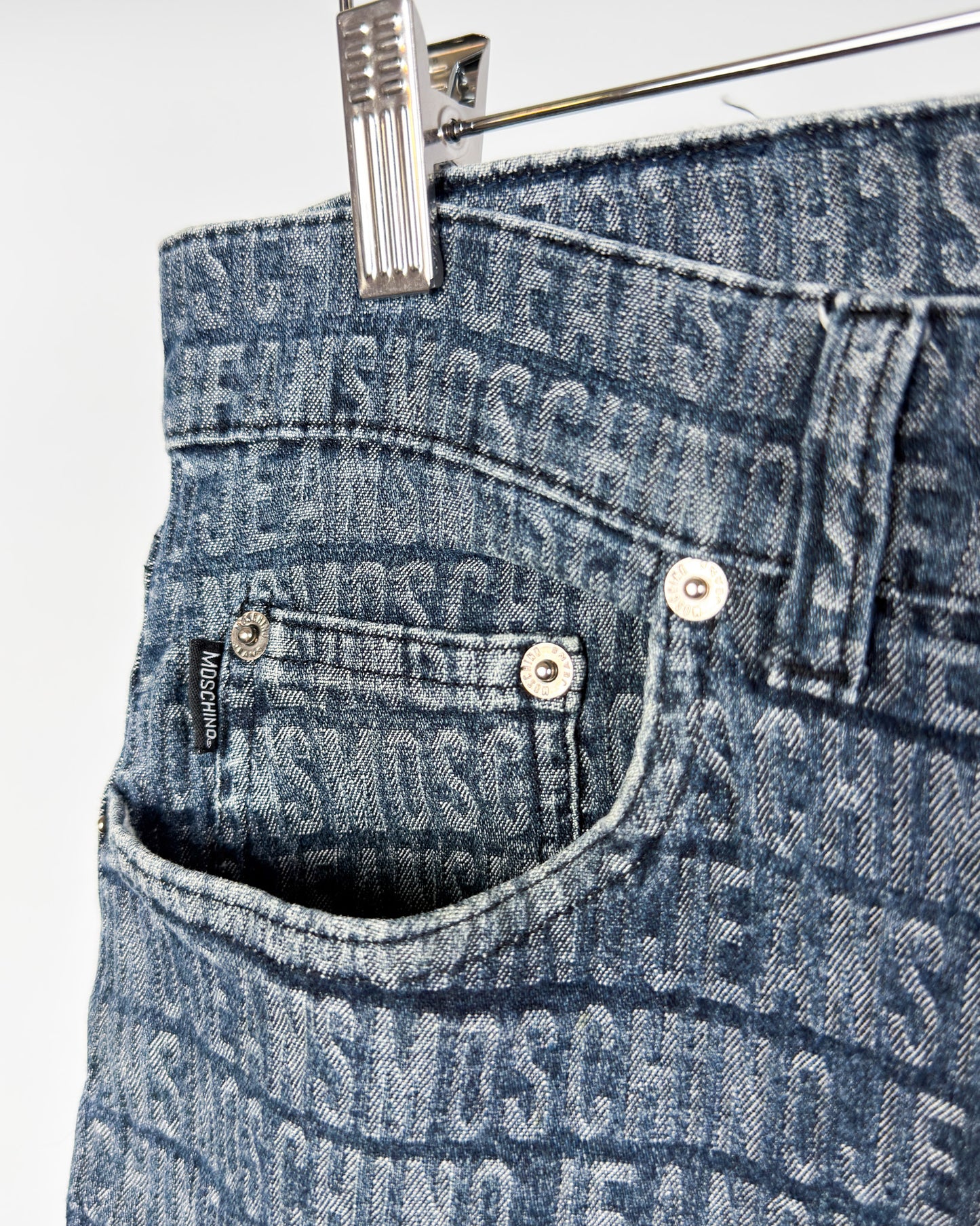 Moschino Jeans Spellout Jacquard Jeans - Size: 34" - Early 2000s - Vintage