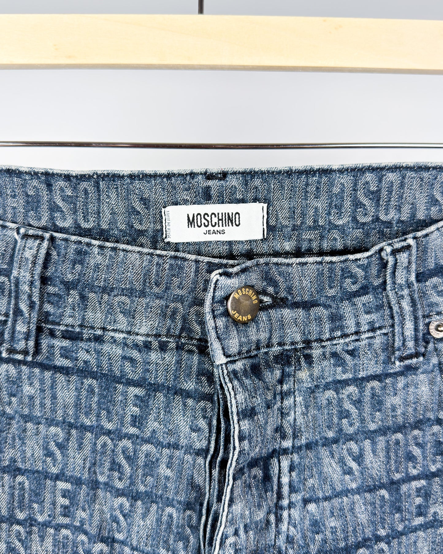 Moschino Jeans Spellout Jacquard Jeans - Size: 34" - Early 2000s - Vintage