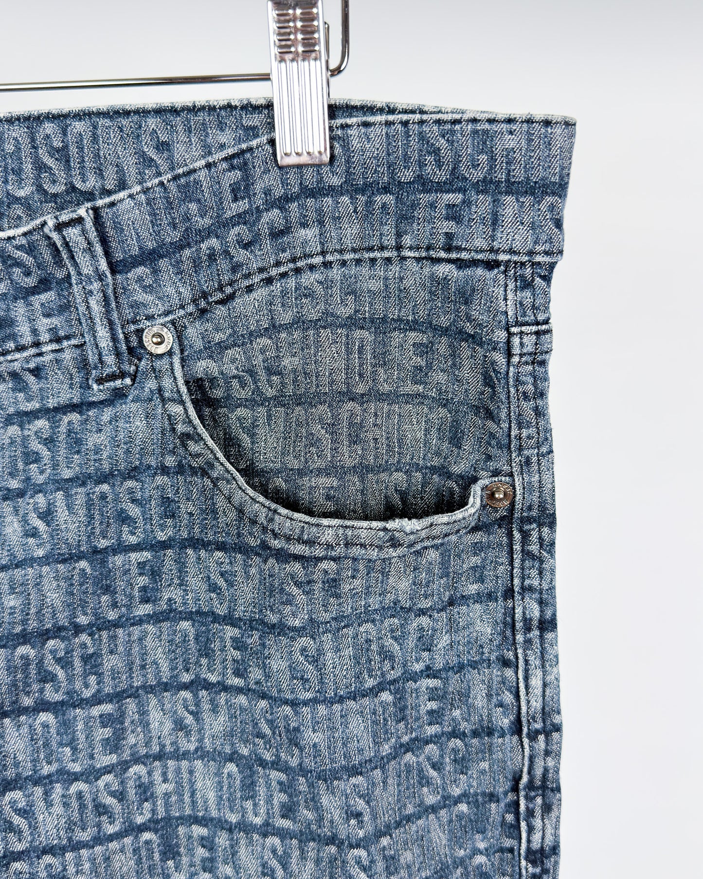 Moschino Jeans Spellout Jacquard Jeans - Size: 34" - Early 2000s - Vintage