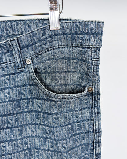 Moschino Jeans Spellout Jacquard Jeans - Size: 34" - Early 2000s - Vintage