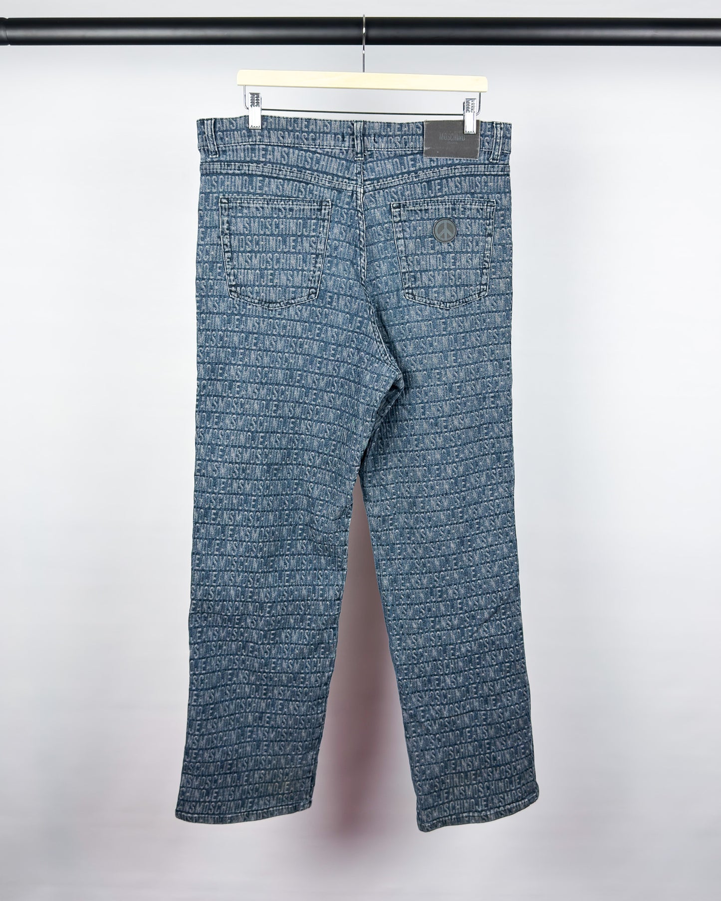 Moschino Jeans Spellout Jacquard Jeans - Size: 34" - Early 2000s - Vintage