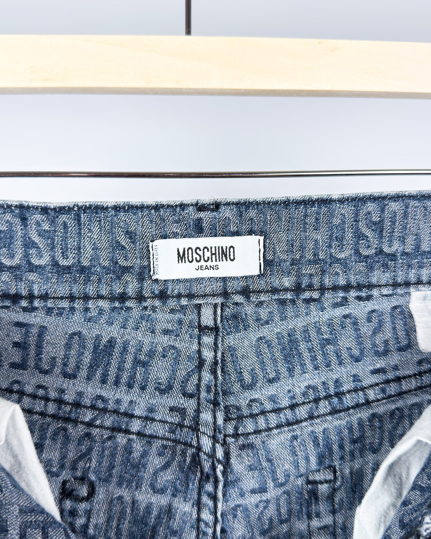 Moschino Jeans Spellout Jacquard Jeans - Size: 34" - Early 2000s - Vintage