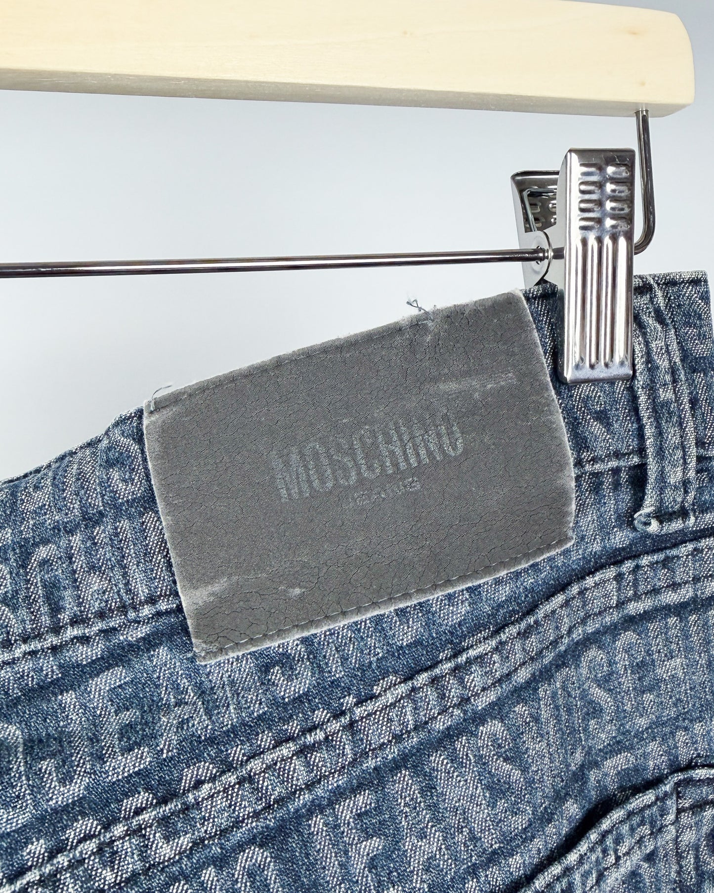 Moschino Jeans Spellout Jacquard Jeans - Size: 34" - Early 2000s - Vintage