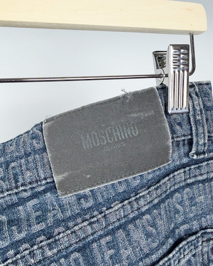 Moschino Jeans Spellout Jacquard Jeans - Size: 34" - Early 2000s - Vintage