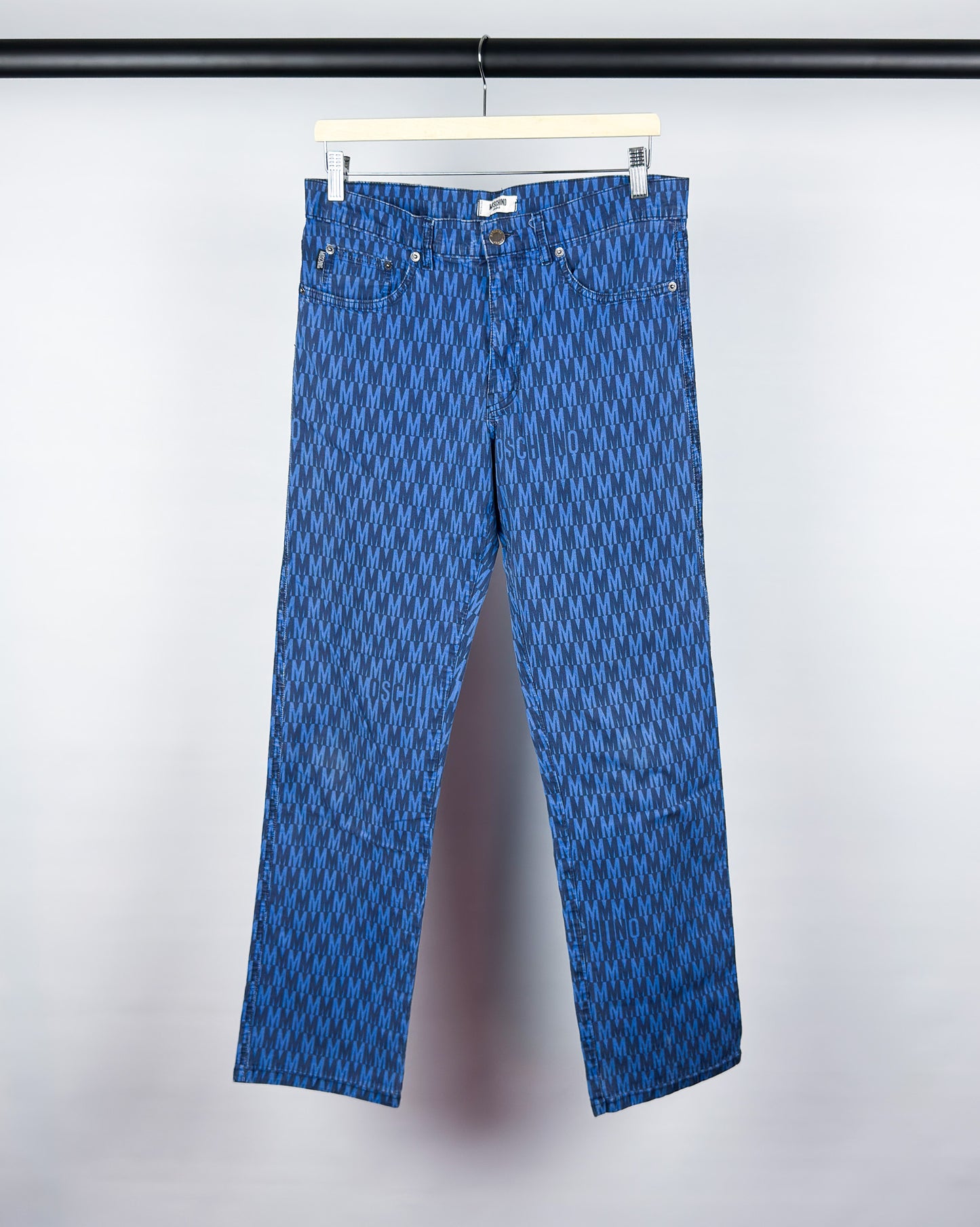 Moschino Jeans 'M Repeat' Printed Jeans - Size: Tagged 34" - Early 2000s - Vintage