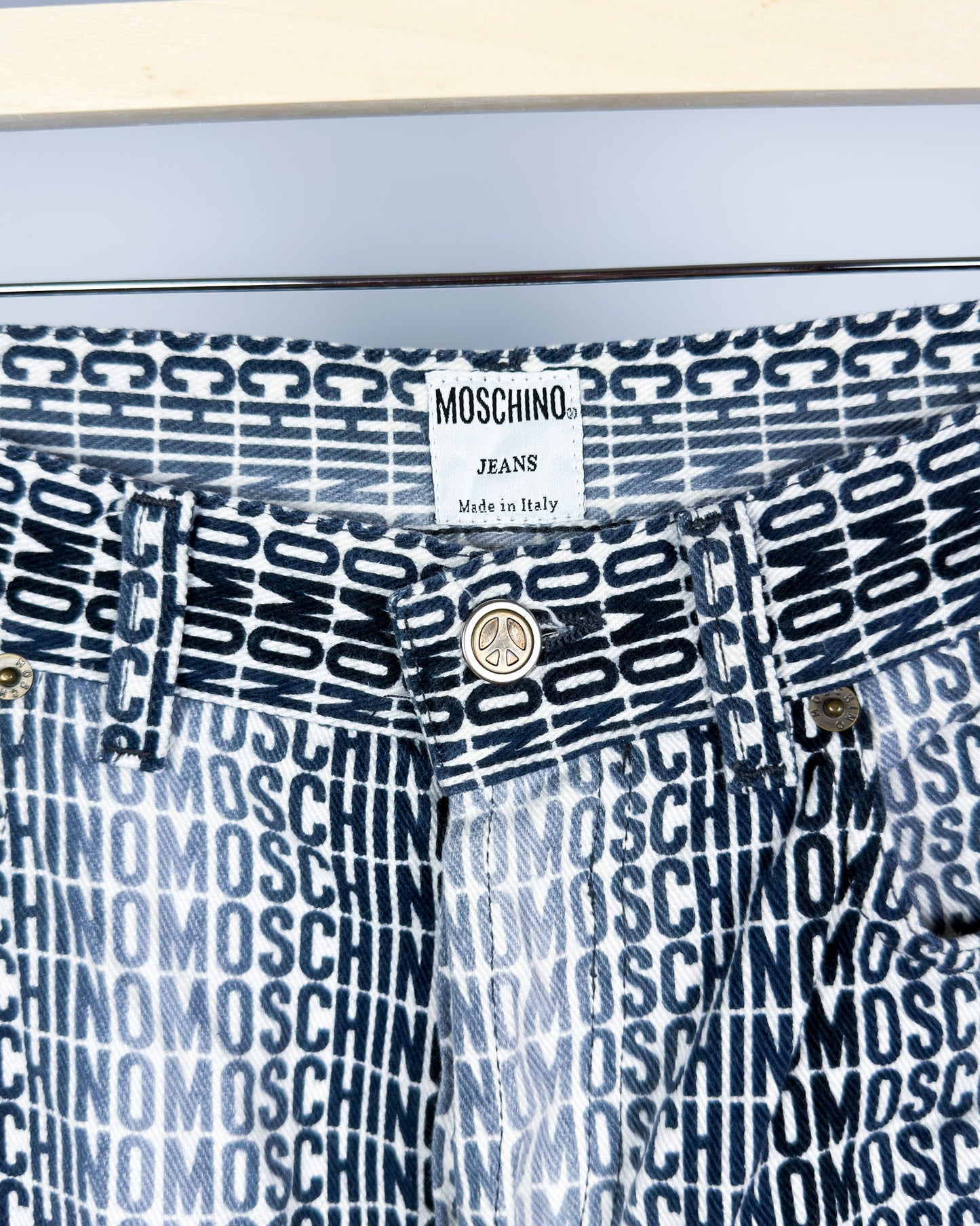 Moschino Jeans 'Gradient Monogram' Printed Jeans - Size: 32” - Early 2000s - Vintage