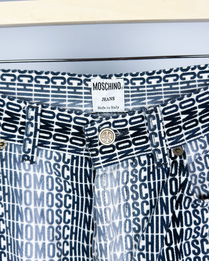 Moschino Jeans 'Gradient Monogram' Printed Jeans - Size: 32” - Early 2000s - Vintage
