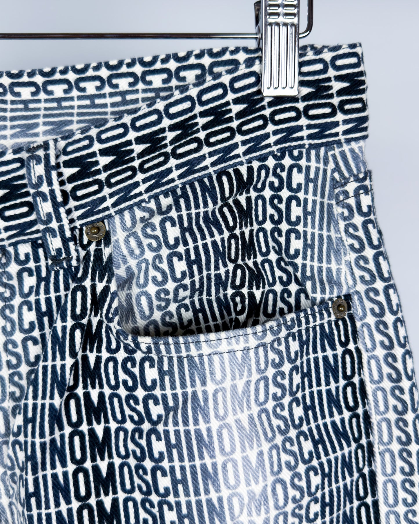 Moschino Jeans 'Gradient Monogram' Printed Jeans - Size: 32” - Early 2000s - Vintage