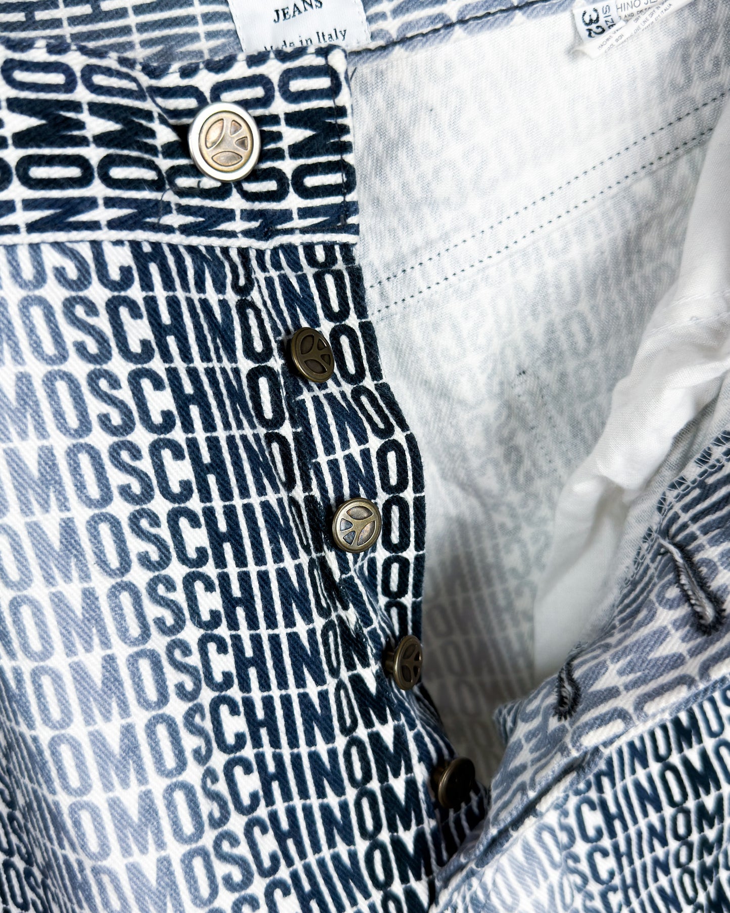 Moschino Jeans 'Gradient Monogram' Printed Jeans - Size: 32” - Early 2000s - Vintage