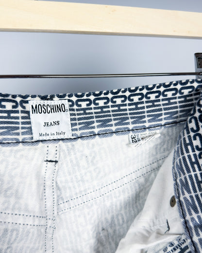 Moschino Jeans 'Gradient Monogram' Printed Jeans - Size: 32” - Early 2000s - Vintage