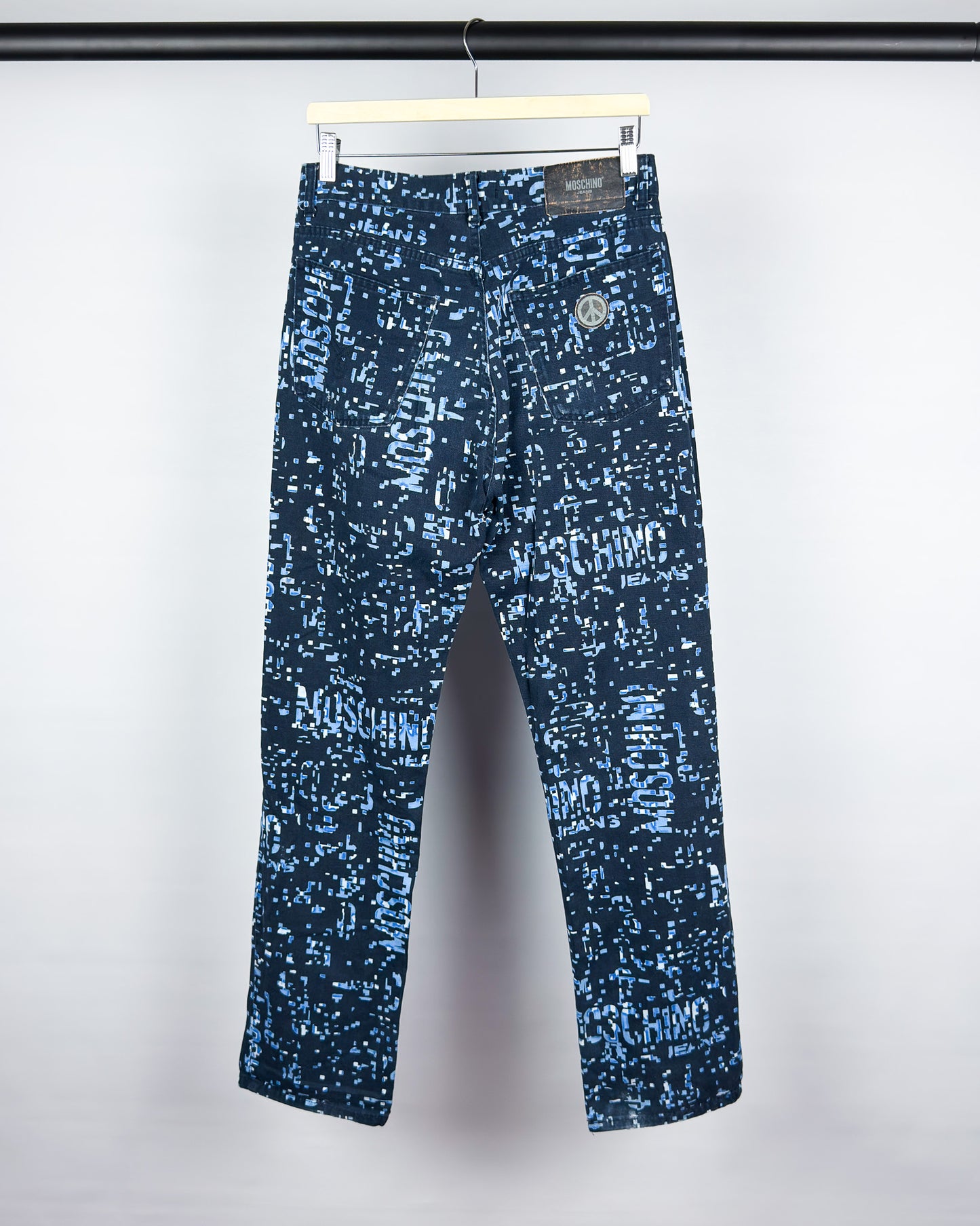 Moschino Jeans 'Digital' Printed Jeans - Size: 32" - Early 2000s - Vintage