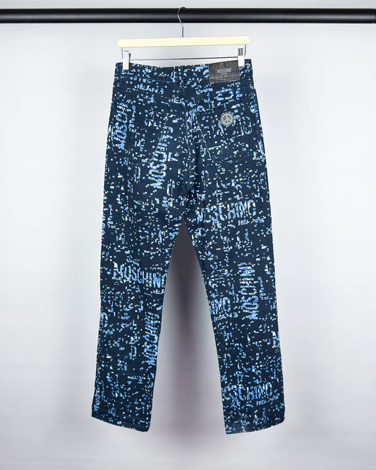Moschino Jeans 'Digital' Printed Jeans - Size: 32" - Early 2000s - Vintage