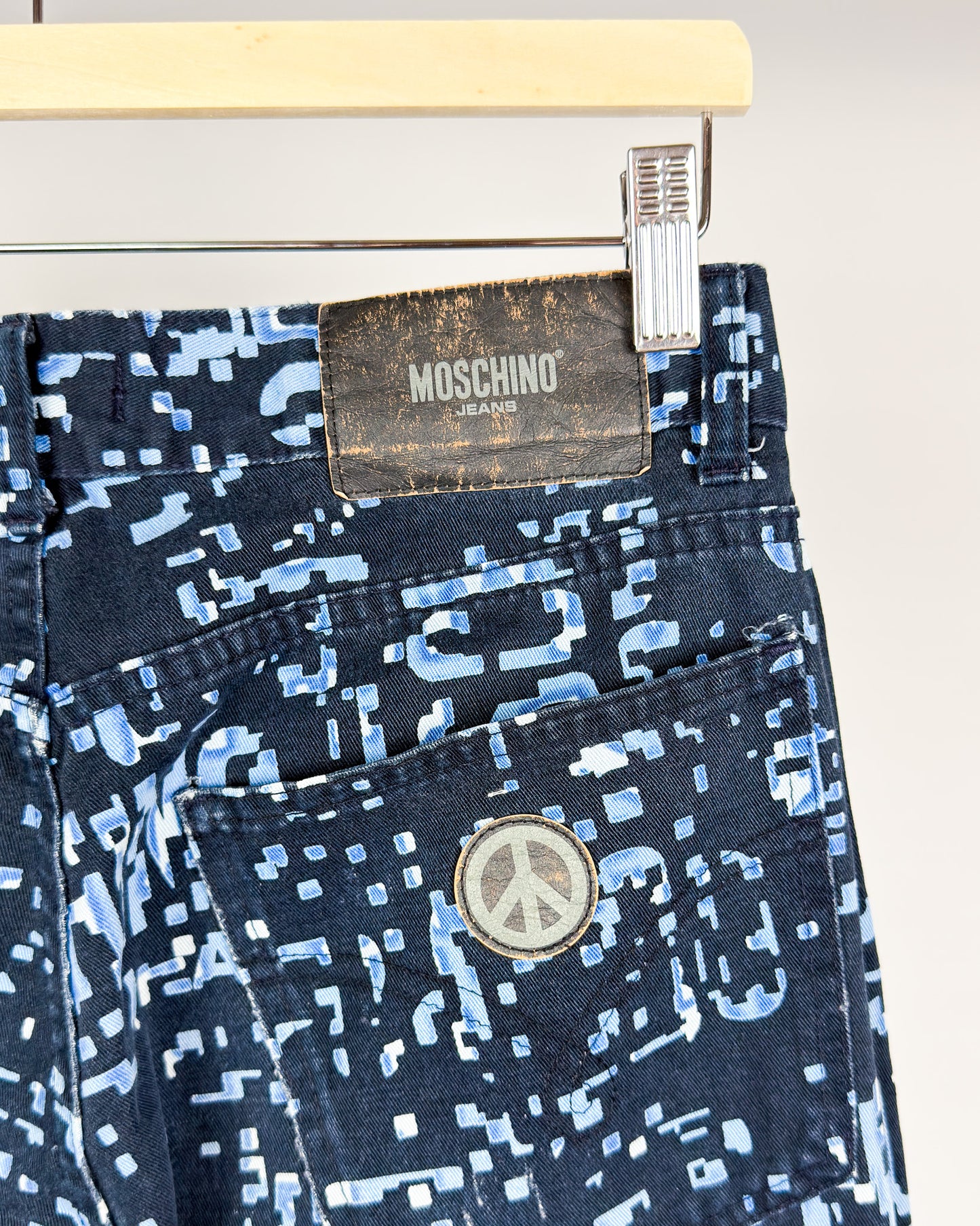 Moschino Jeans 'Digital' Printed Jeans - Size: 32" - Early 2000s - Vintage