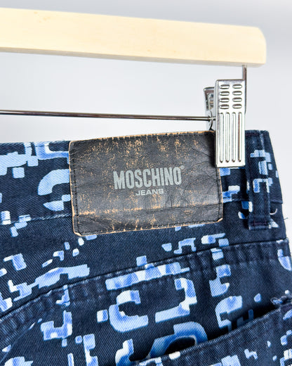 Moschino Jeans 'Digital' Printed Jeans - Size: 32" - Early 2000s - Vintage