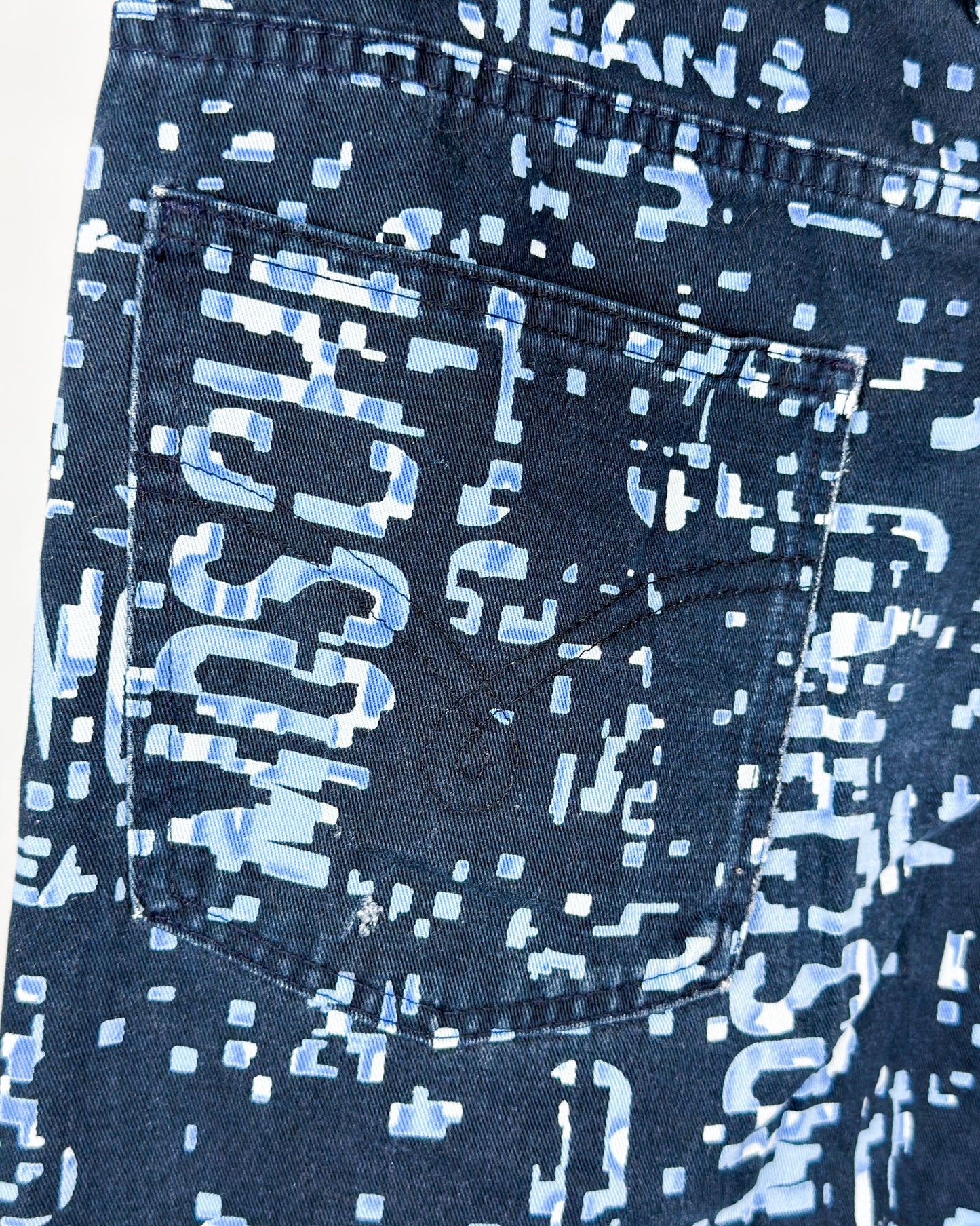 Moschino Jeans 'Digital' Printed Jeans - Size: 32" - Early 2000s - Vintage