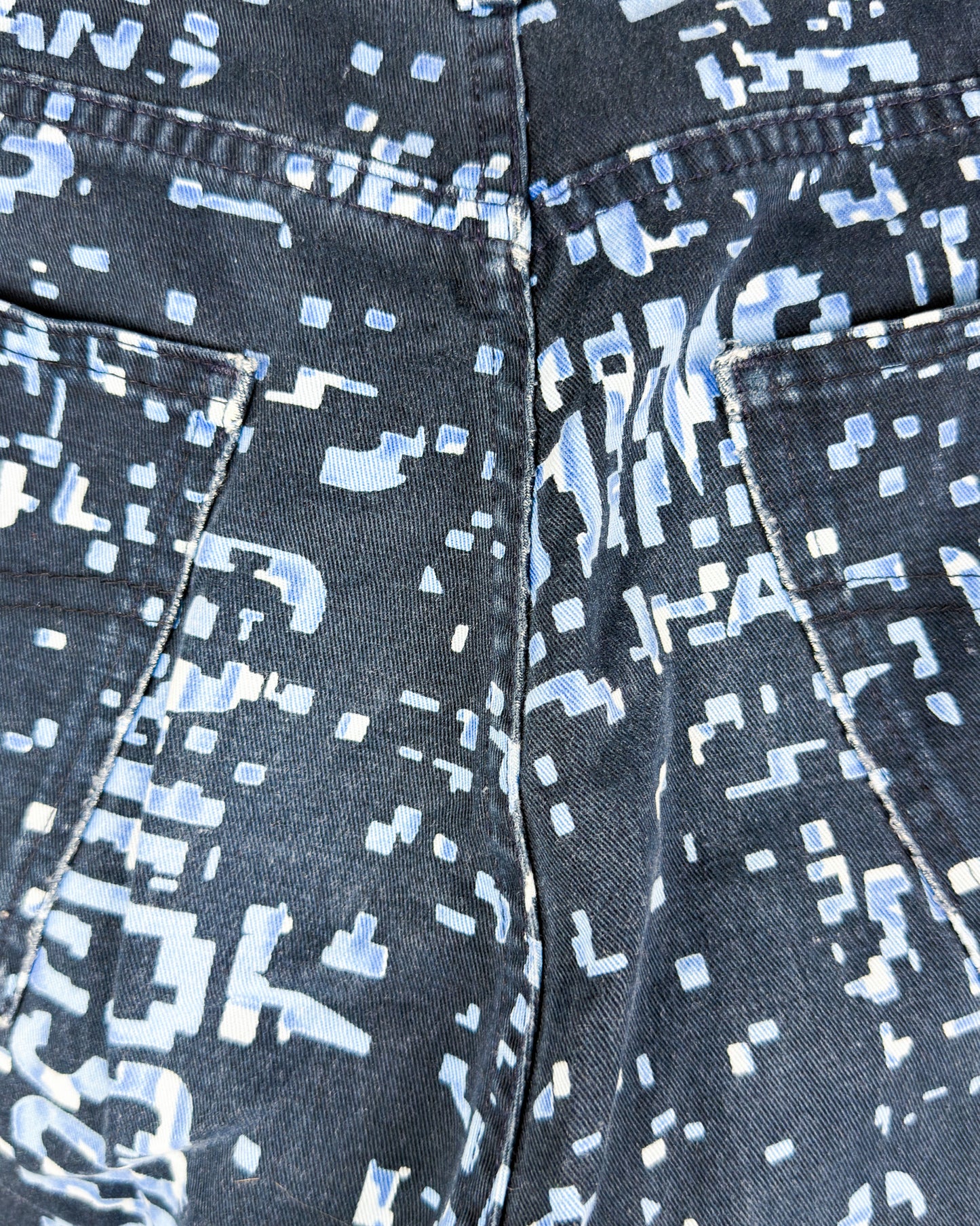 Moschino Jeans 'Digital' Printed Jeans - Size: 32" - Early 2000s - Vintage