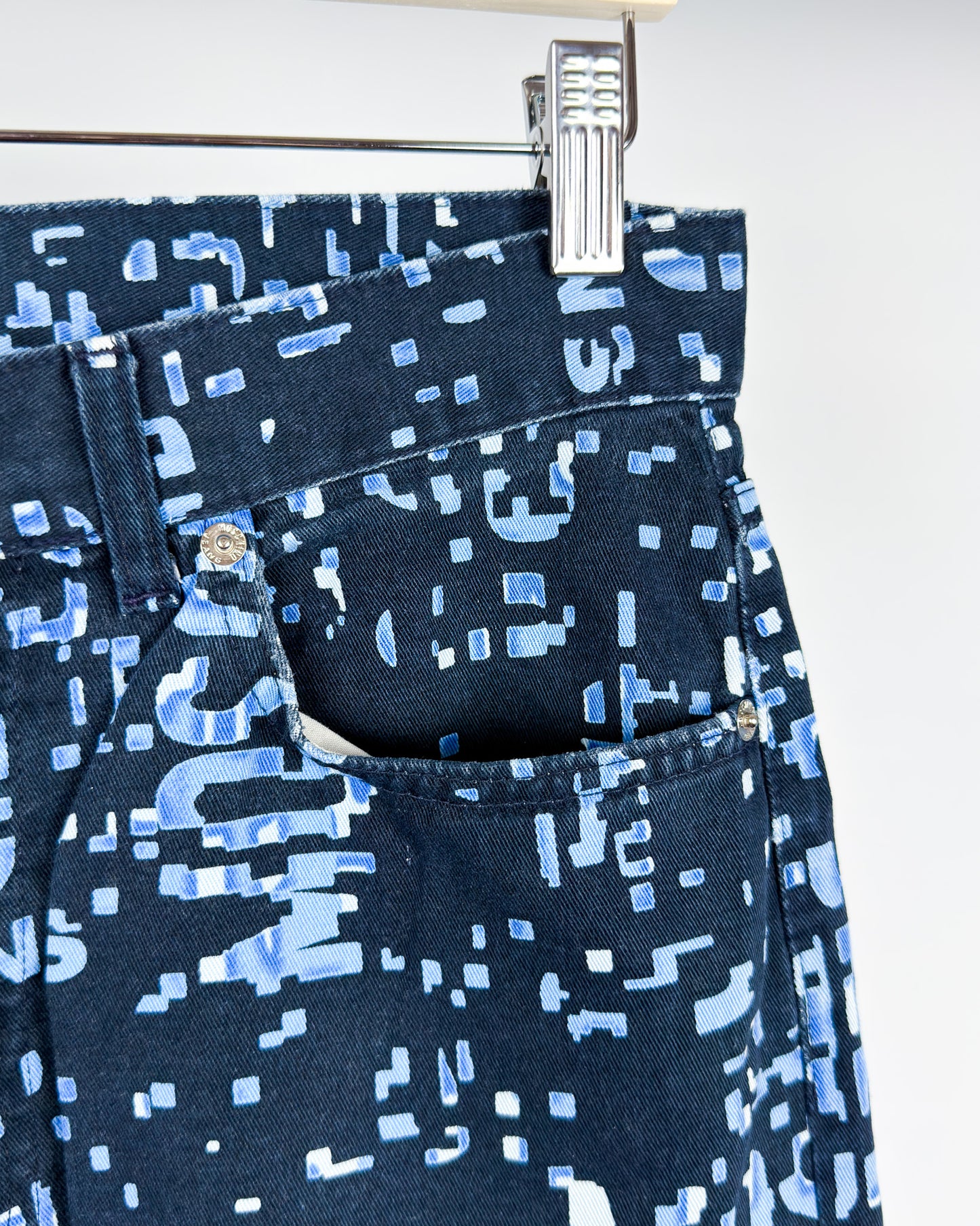 Moschino Jeans 'Digital' Printed Jeans - Size: 32" - Early 2000s - Vintage