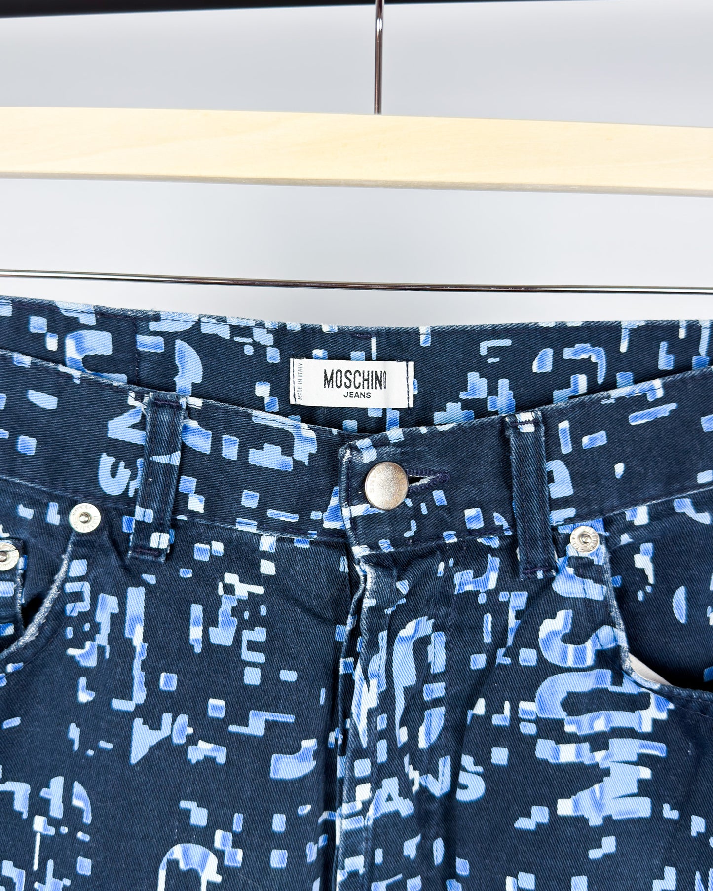 Moschino Jeans 'Digital' Printed Jeans - Size: 32" - Early 2000s - Vintage