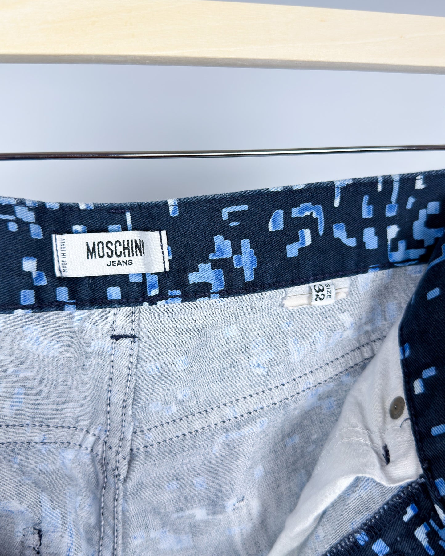 Moschino Jeans 'Digital' Printed Jeans - Size: 32" - Early 2000s - Vintage