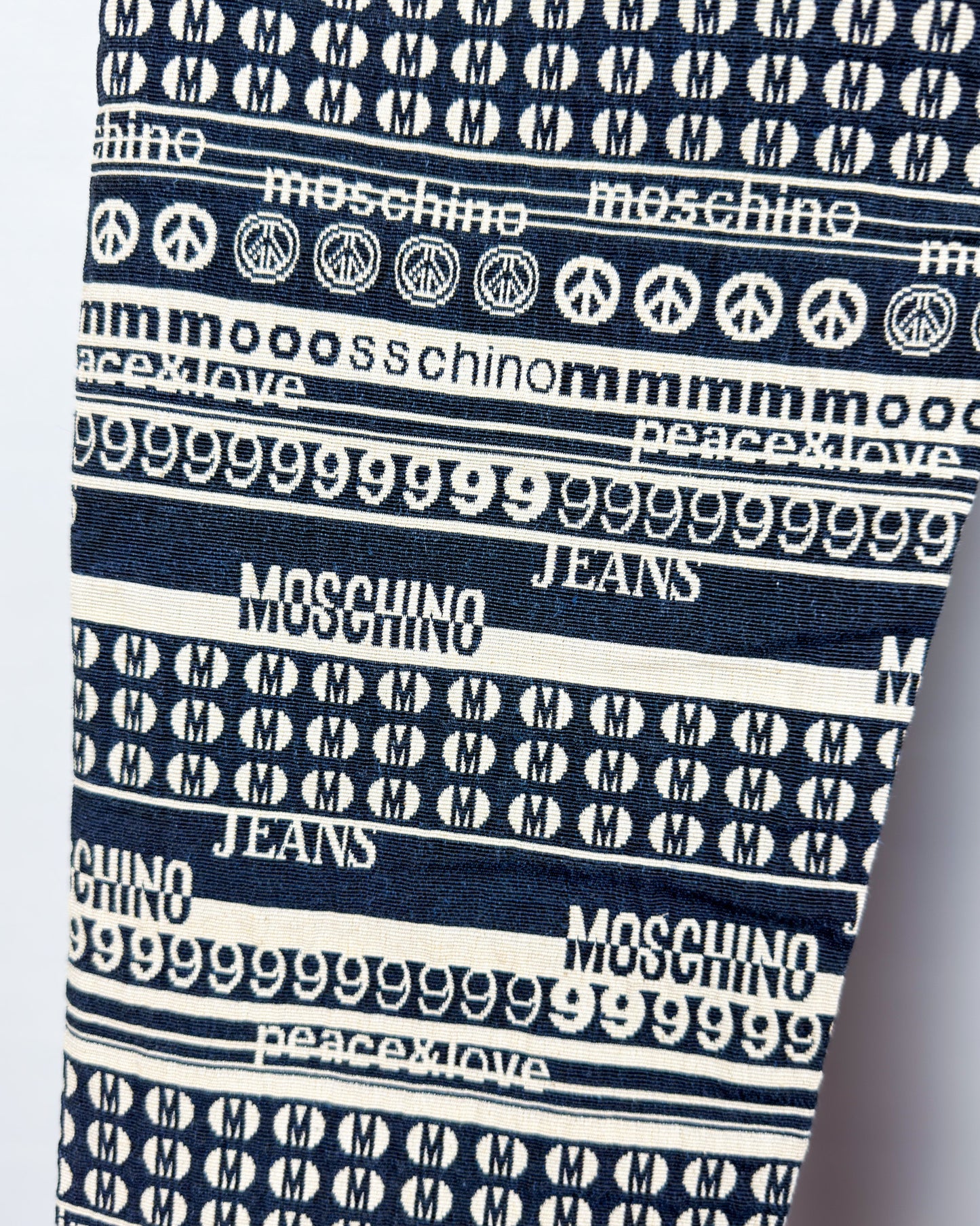 Moschino Jeans Jacquard All-over Jeans - Size: Tagged 34" - 90s - Vintage
