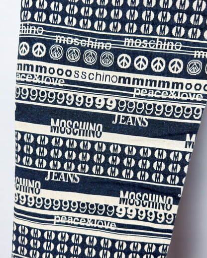 Moschino Jeans Jacquard All-over Jeans - Size: Tagged 34" - 90s - Vintage
