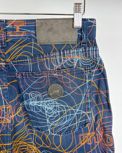 Moschino Jeans 'Millennium' 'Vibrations' Printed Shorts - Early 2000s - Vintage