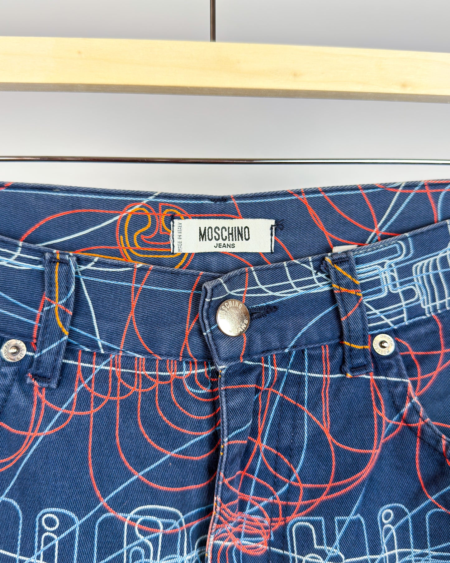 Moschino Jeans 'Millennium' 'Vibrations' Printed Shorts - Early 2000s - Vintage