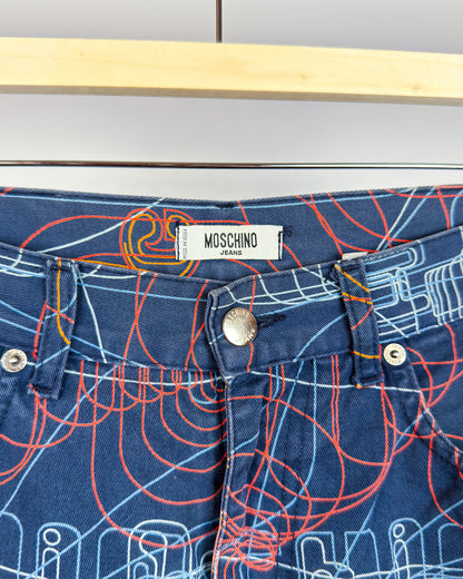 Moschino Jeans 'Millennium' 'Vibrations' Printed Shorts - Early 2000s - Vintage