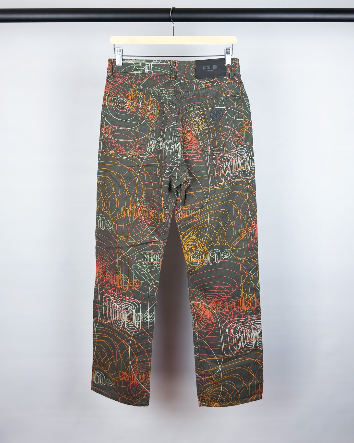 Moschino Jeans 'Millennium' 'Vibrations' Print Jeans - Size: Tagged 32" - Early 2000s - Vintage