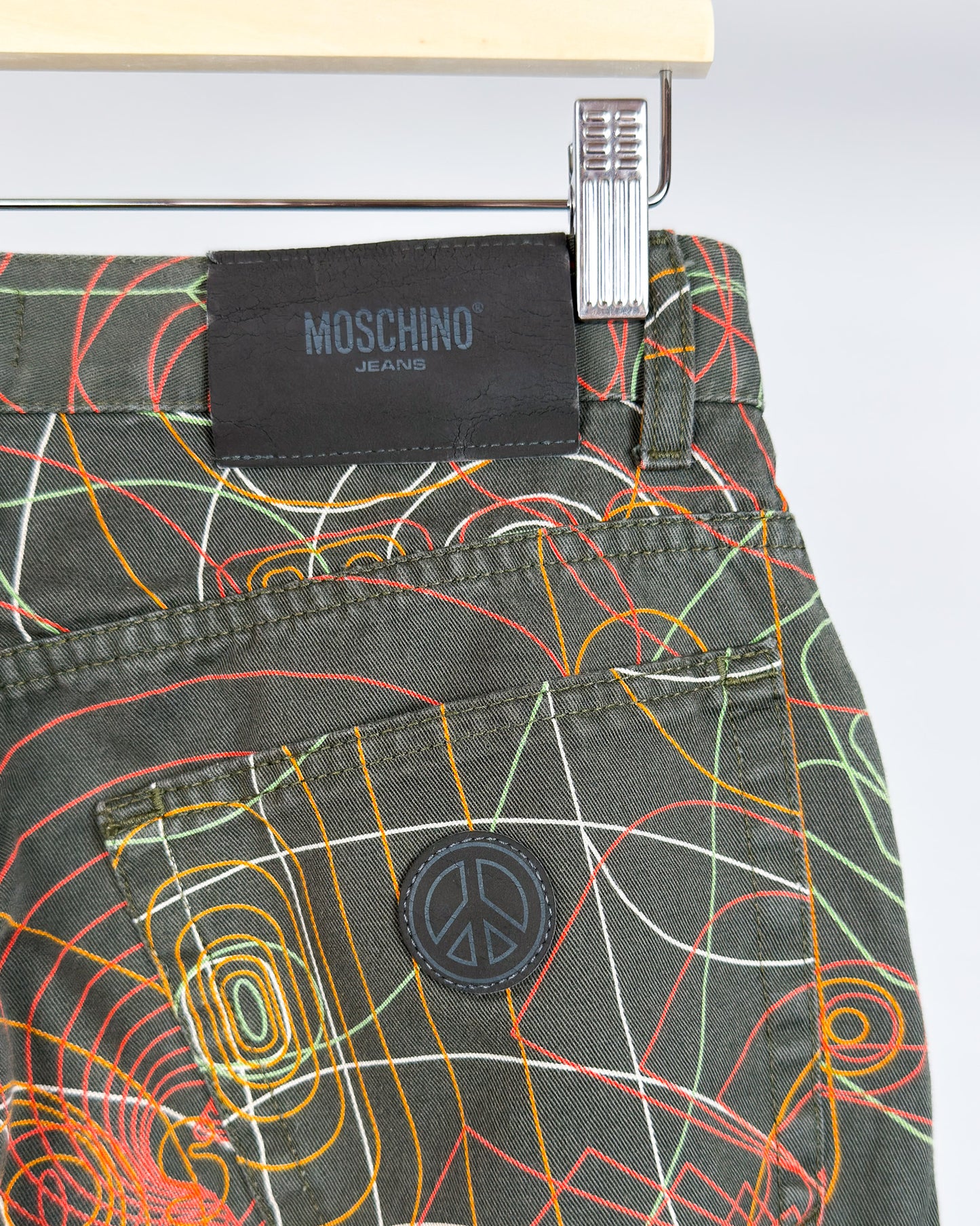 Moschino Jeans 'Millennium' 'Vibrations' Print Jeans - Size: Tagged 32" - Early 2000s - Vintage