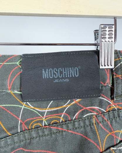 Moschino Jeans 'Millennium' 'Vibrations' Print Jeans - Size: Tagged 32" - Early 2000s - Vintage