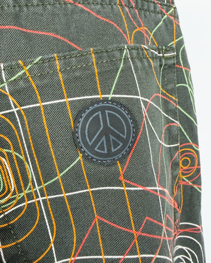 Moschino Jeans 'Millennium' 'Vibrations' Print Jeans - Size: Tagged 32" - Early 2000s - Vintage