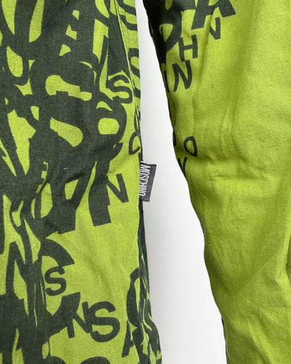 Moschino Jeans 90’s ‘Cryptography’ Button-up Long Sleeve Shirt - Green - Size: M