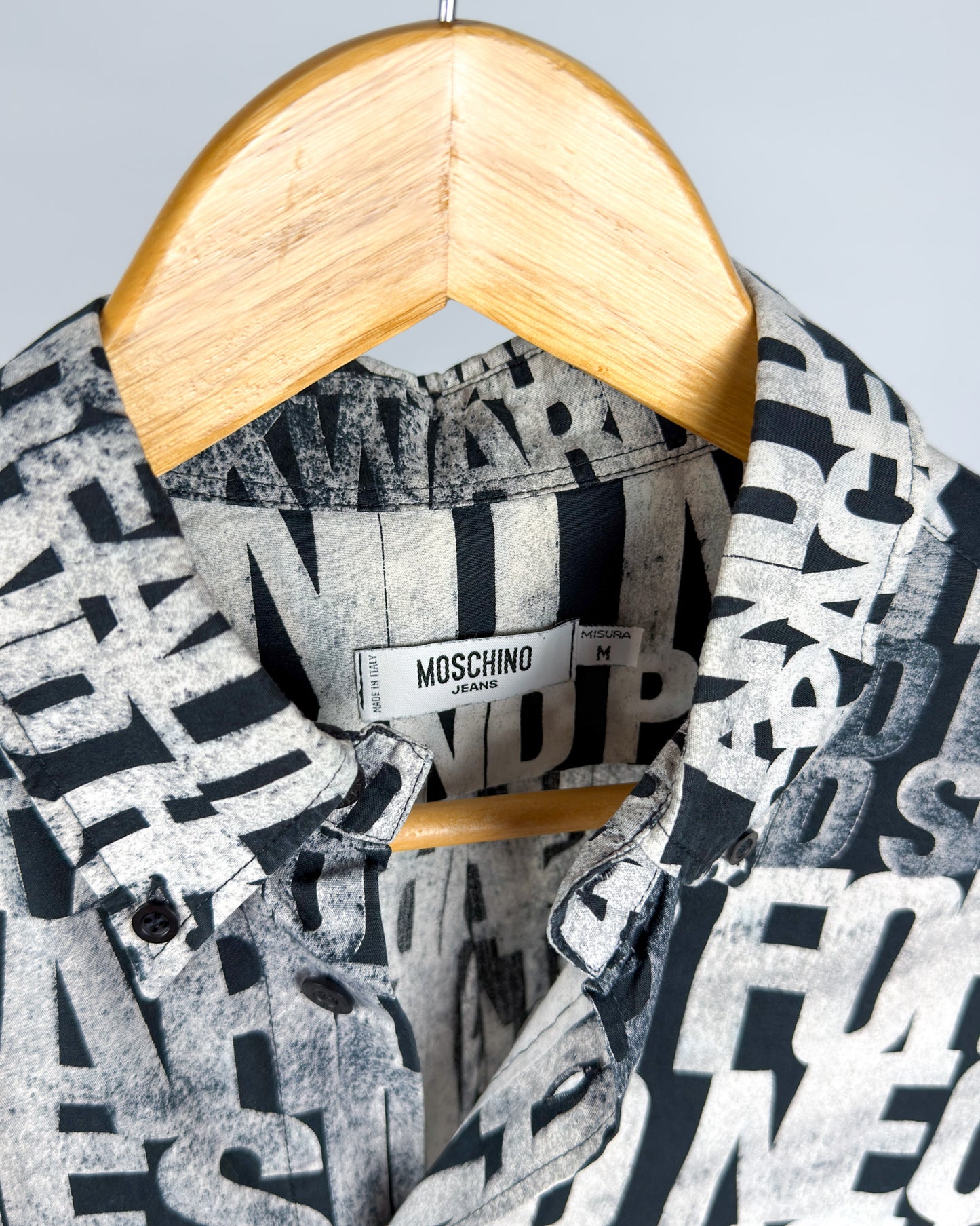 Moschino Jeans 90’s ‘Combinations’ Button-up Long Sleeve Shirt - Black & White - Size: M