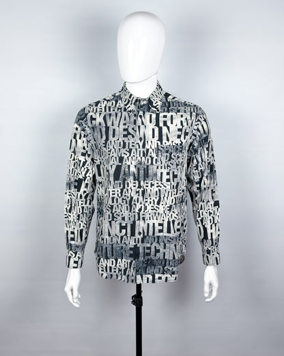 Moschino Jeans 90’s ‘Combinations’ Button-up Long Sleeve Shirt - Black & White - Size: M