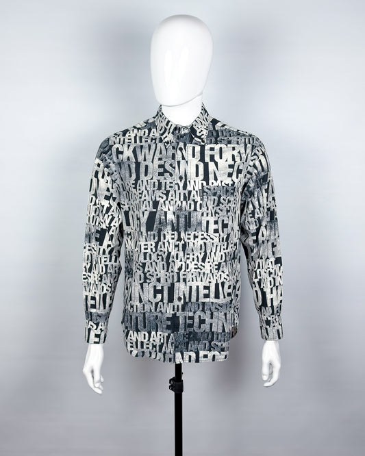Moschino Jeans 90’s ‘Combinations’ Button-up Long Sleeve Shirt - Black & White - Size: M
