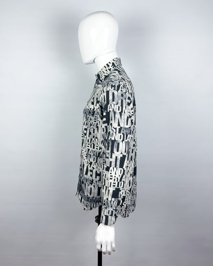 Moschino Jeans 90’s ‘Combinations’ Button-up Long Sleeve Shirt - Black & White - Size: M