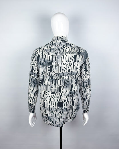 Moschino Jeans 90’s ‘Combinations’ Button-up Long Sleeve Shirt - Black & White - Size: M