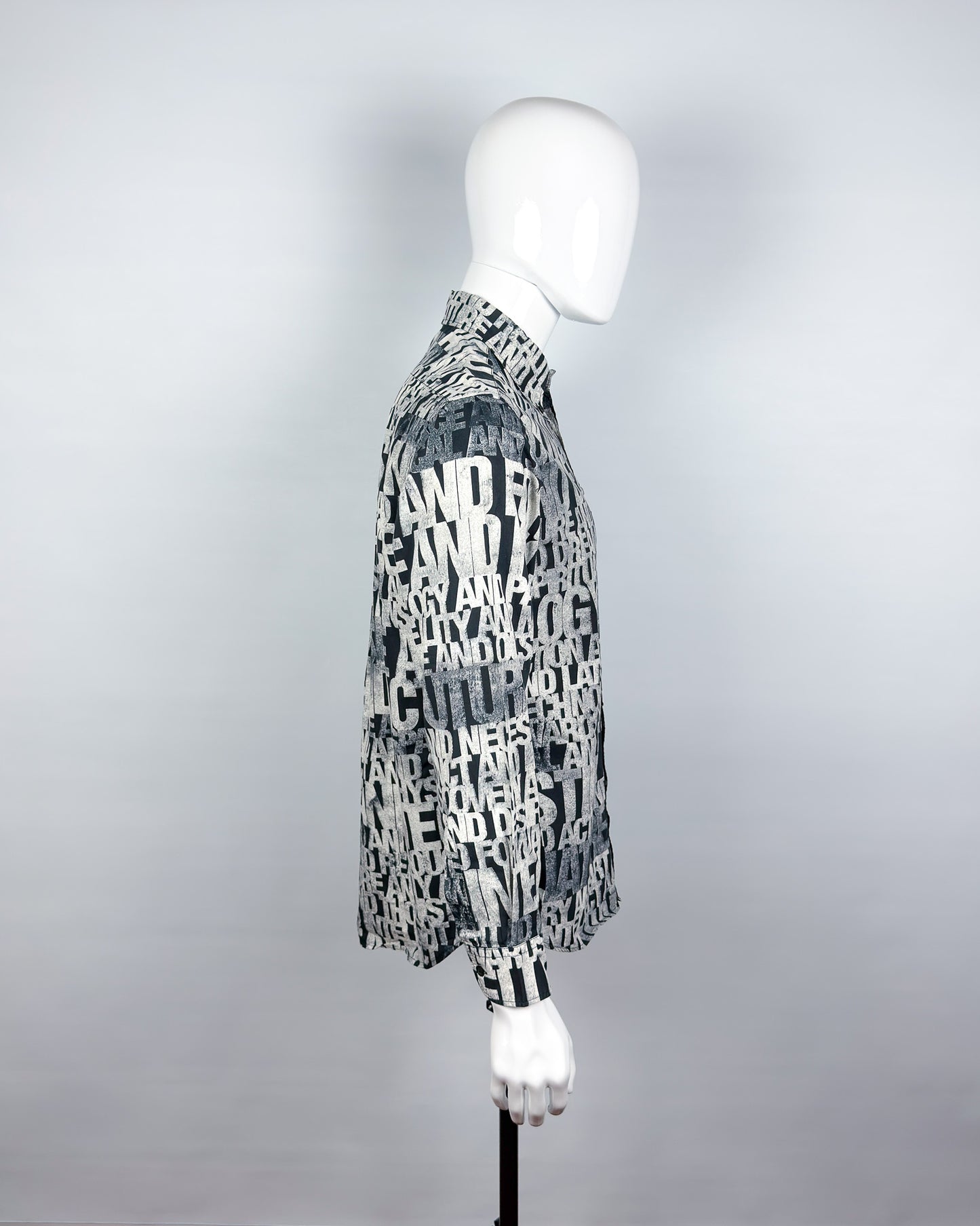 Moschino Jeans 90’s ‘Combinations’ Button-up Long Sleeve Shirt - Black & White - Size: M