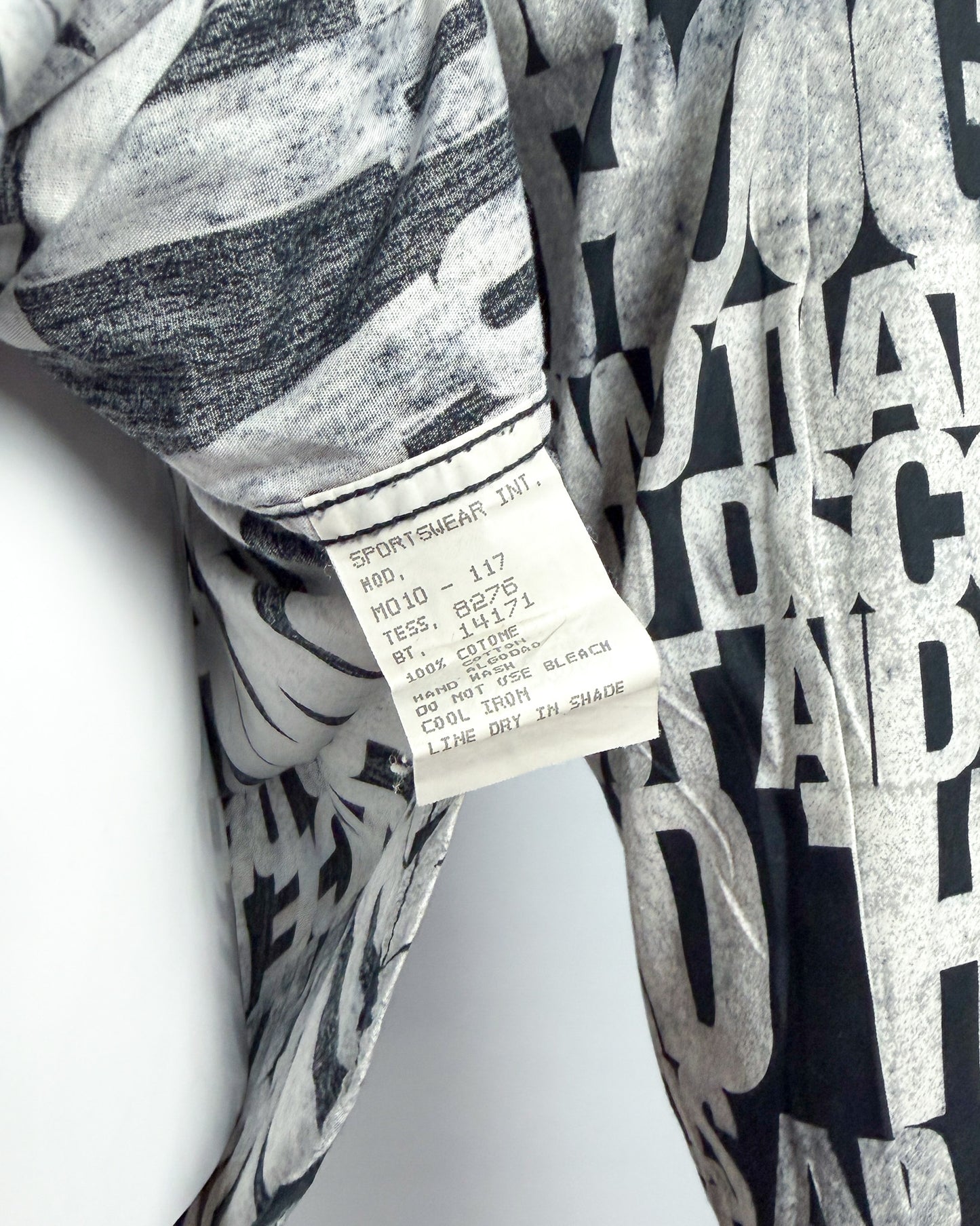 Moschino Jeans 90’s ‘Combinations’ Button-up Long Sleeve Shirt - Black & White - Size: M