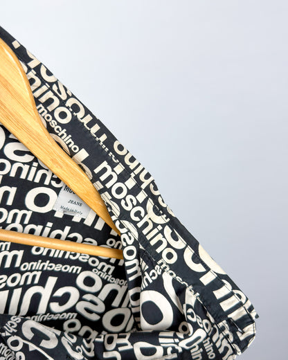 Moschino Jeans 90’s ‘All over’ Print Button-up Long Sleeve Shirt - Black & White - Size: M