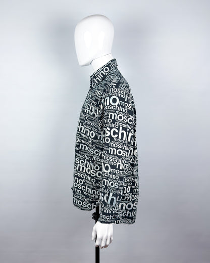 Moschino Jeans 90’s ‘All over’ Print Button-up Long Sleeve Shirt - Black & White - Size: M