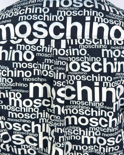 Moschino Jeans 90’s ‘All over’ Print Button-up Long Sleeve Shirt - Black & White - Size: M