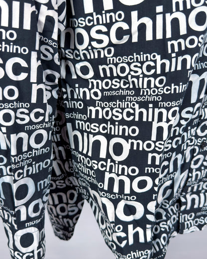 Moschino Jeans 90’s ‘All over’ Print Button-up Long Sleeve Shirt - Black & White - Size: M