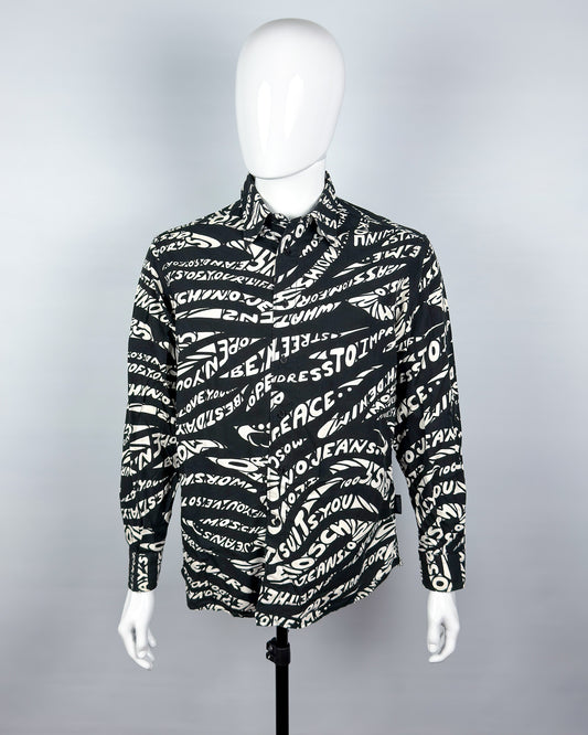 Moschino Jeans 90’s ‘Just be you’ Long Sleeve Shirt - Black & White - Size: M