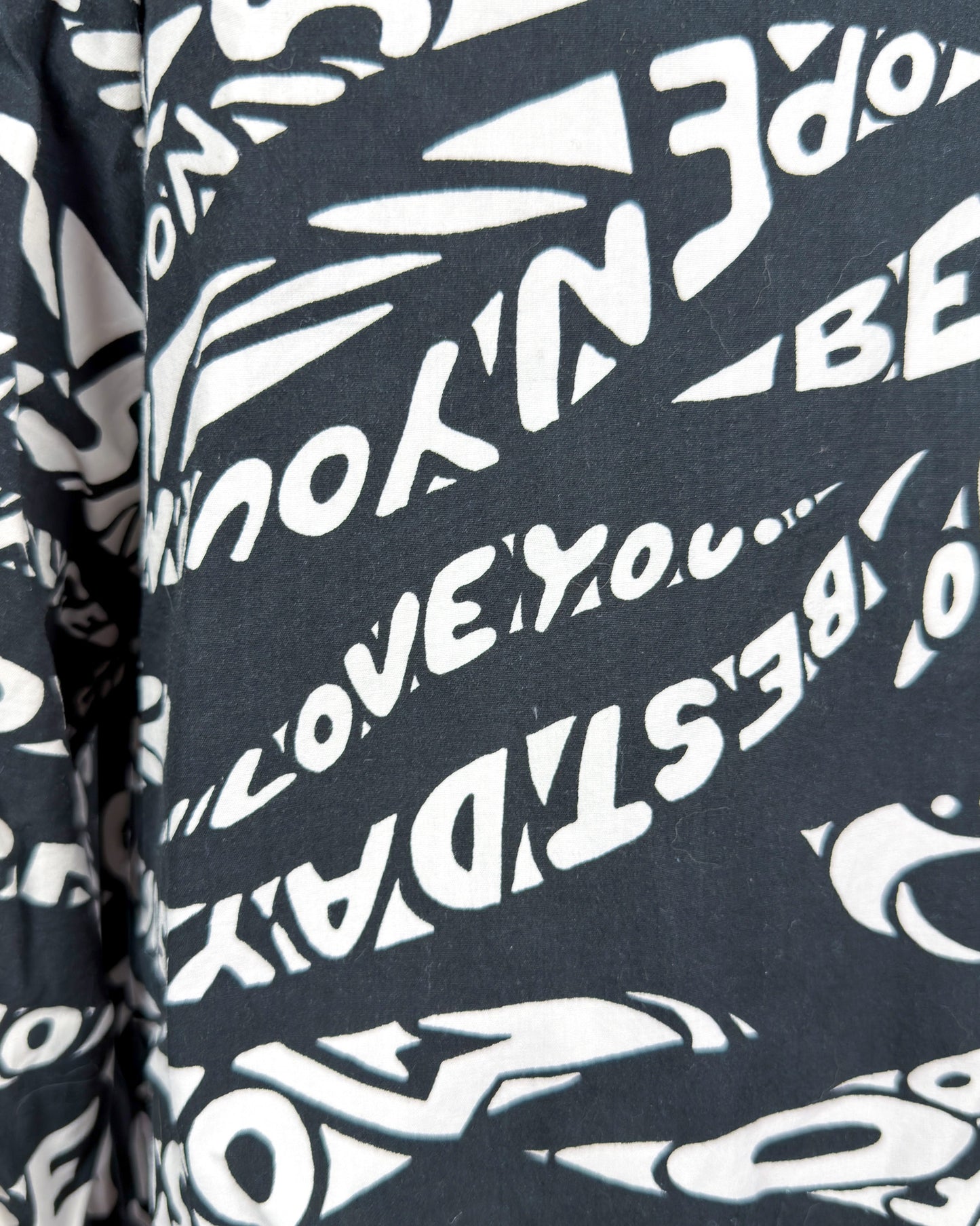 Moschino Jeans 90’s ‘Just be you’ Long Sleeve Shirt - Black & White - Size: M