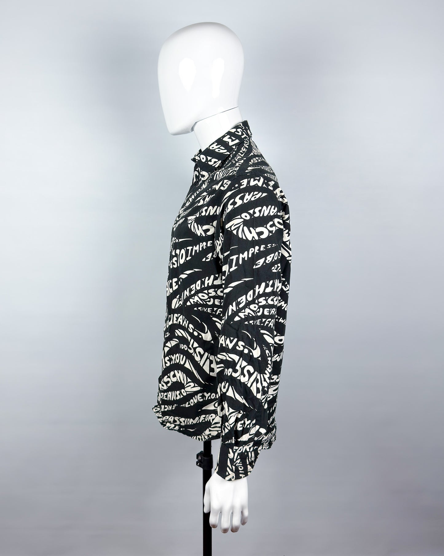 Moschino Jeans 90’s ‘Just be you’ Long Sleeve Shirt - Black & White - Size: M