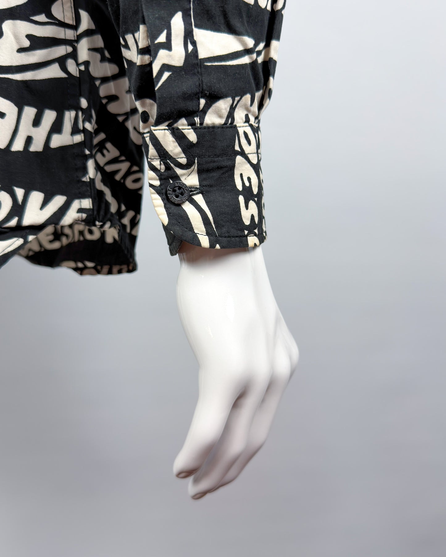 Moschino Jeans 90’s ‘Just be you’ Long Sleeve Shirt - Black & White - Size: M